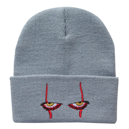 Pennywise scary eyes horror clown eyes knitted hat warm pullover hip hop hat woolen hat