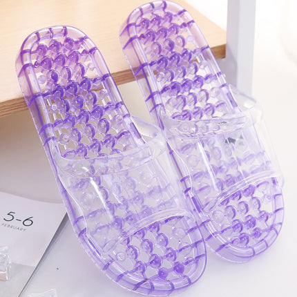 Bath Slippers Massage Plastic Hollow Leakage Bathroom Slippers Women's Summer Indoor Men's Autumn Household Massage Slippers