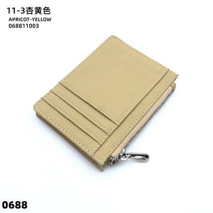 Double-sided Driver's License Multi-card Slot Genuine Leather Zipper Card Bag Top Layer Cowhide Men's Thickened Light Luxury Women's Small Coin Purse Case
