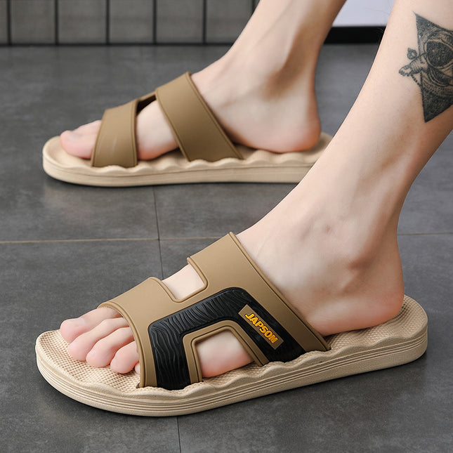 Large Size Men's Slippers Men's Sandals and Slippers for Outer Wear Massage One-Word Thick Bottom Non-Slip Household Bathing Sandals for Summer for Youth
