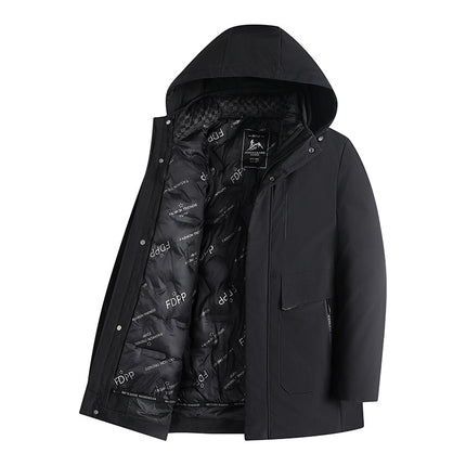 Men's Removable Padded Inner Lining Warm Cotton Jacket Winter Men's Clothing Middle-Aged Business Casual Cotton Coat Thickened