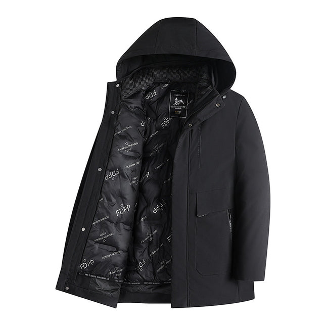 Men's Removable Padded Inner Lining Warm Cotton Jacket Winter Men's Clothing Middle-Aged Business Casual Cotton Coat Thickened