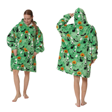 Amazon's New Hooded Adult Cold-Proof Clothing for Couples to Wear Outside Home Clothes Cross-Border Same Style Flannel Nightgown