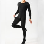 Black thin velvet with feet large size 75-87.5kg / Regular style [no crotch opening] for men and women