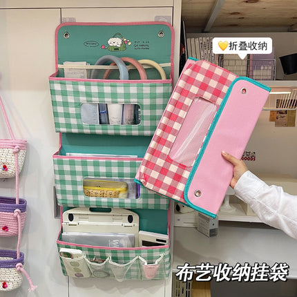 High-value Fabric Storage Hanging Bag Household Dormitory Wardrobe Bedside Large Capacity Multi-layer Storage Bag Hanging Storage Bag