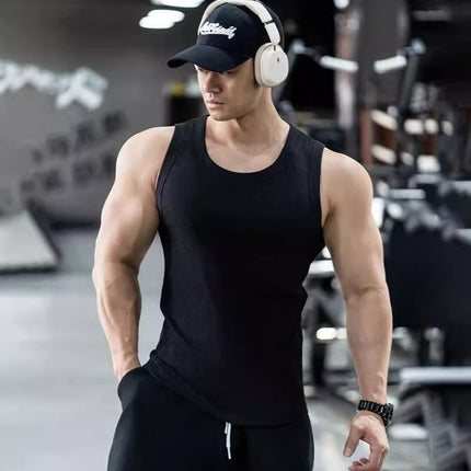 Waistcoat heavyweight 310G sleeveless muscle fitness dog vest men's large slim casual base