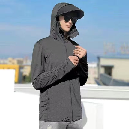 Sun-protective Clothing Men's UV-resistant Outdoor Biking Take-out Face-covered Ice Silk Fishing Skin Summer Breathable Sun-protective Clothing
