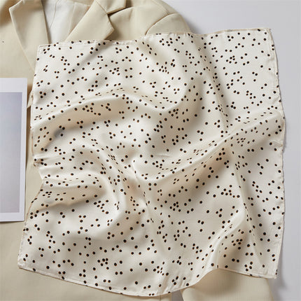 100% Silk Scarf Spring New Black Silkworm Silk 53cm Small Square Scarf Advanced Sense White Scarf