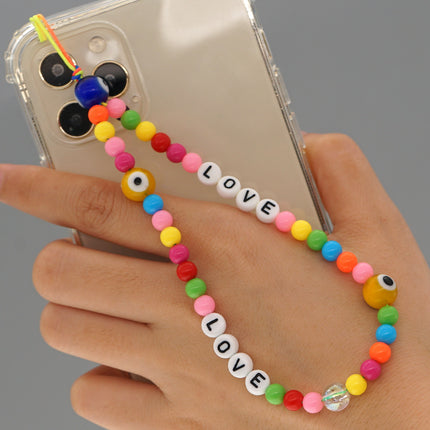 Factory direct supply handmade beaded mobile phone lanyard bluetooth speaker lanyard flashlight fan selfie stick U disk sling