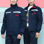 Navy blue short cotton coat / M/165( 50-60kg )