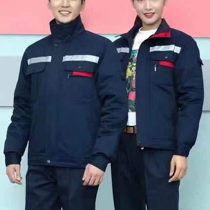 Winter thickened anti-static overalls cotton-padded clothes detachable cotton-padded jacket gas station electronics factory warm labor protection clothing wholesale