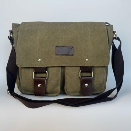 Korean Style Canvas Crossbody Bag Trendy Shoulder Bag Men's Large Capacity Student Computer Bag Camera Bag Large Factory Direct Sale