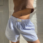 Blue striped shorts with label / XS