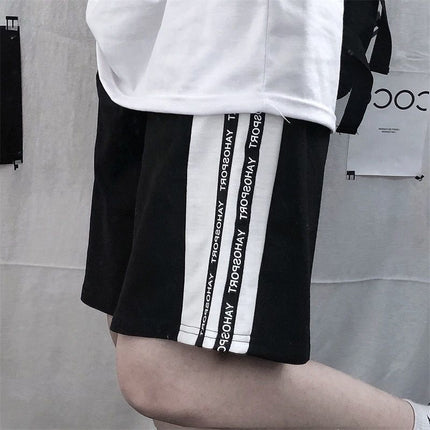 2023 Summer New Arrival Five-point Pants Women's High Waist Loose Casual Sports Pants Students Korean Style Straight Shorts Ins Trendy