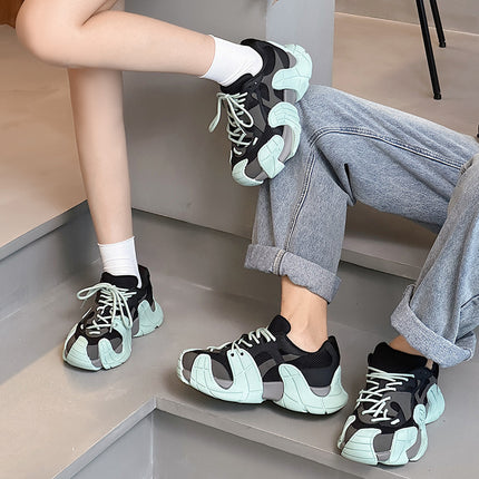 Dad's Shoes for Women 2025 Thick-Soled Platform Running Breathable Casual Sports Men's Shoes Versatile Shoes Women's New Autumn Running Shoes