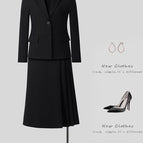9392 black suit + long skirt / 4 XL