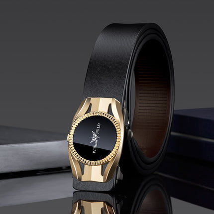 Emperor Paul Belt Men's Genuine Leather Belt Alloy Buckle Waistband Guangzhou Belt Men's High-End Wholesale