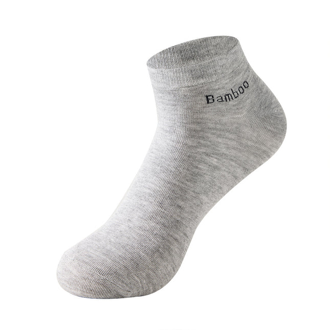 Temu Cross-Border Best-Selling Men's Bamboo Fiber Socks Sweat-Absorbent and Deodorant Men's Antibacterial Business Casual Socks for All Seasons