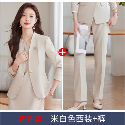Business Dress Women's Suit 2024 New Autumn Thick Small Suit Elegant Work Clothes Suit Skirt dress