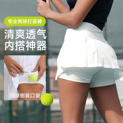 New professional tennis leggings side pocket waist shorts breathable solid color hip fitness running pants