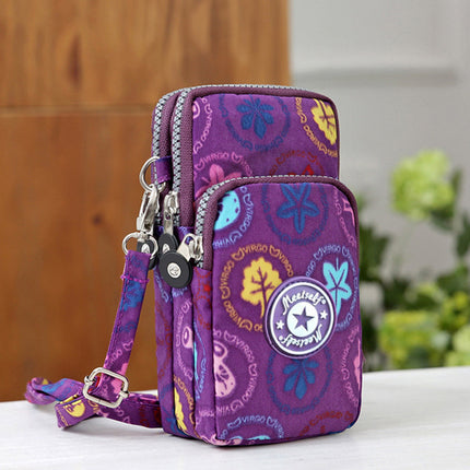 2020 Korean style mobile phone bag women's mobile phone bag packaging zipper printed small bag summer shoulder bag women's crossbody