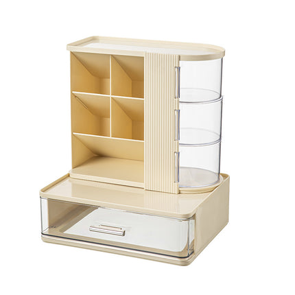 Makeup Brush Storage Box, Dressing Table, Large-Capacity Desktop, High-Looking Brush Pen Holder, Eye Shadow Brush, Eyebrow Pencil, Lipstick Shelf