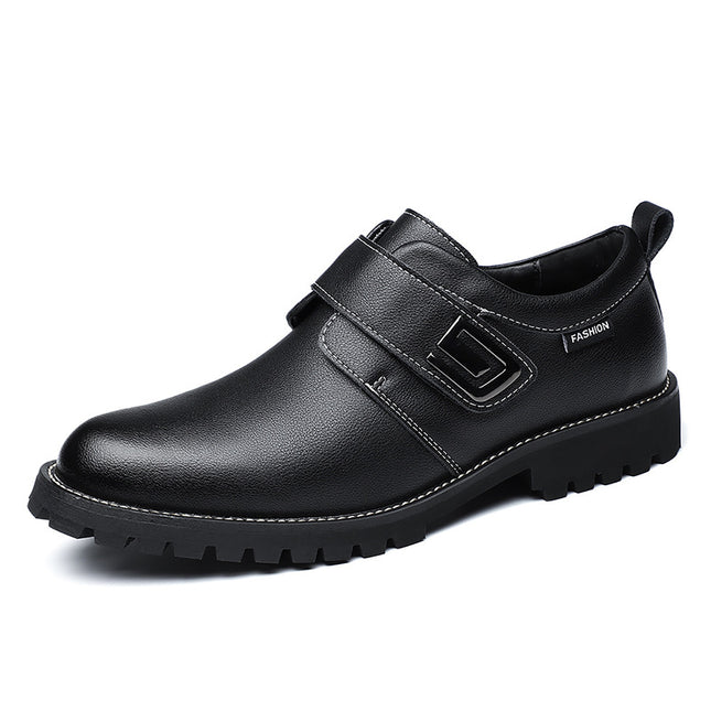 2024 New Men's Leather Boots Fashionable All-match Soft Bottom Simple Office Young Men Driving Dual-use