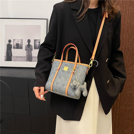 PU Printed Letters Bucket Bag Street Trend 4 Colors Small Zipper Shoulder 2025 / Sac Seau PU Lettres Imprimées Street Trend 4 Couleurs Petit Zip Épaule 2025