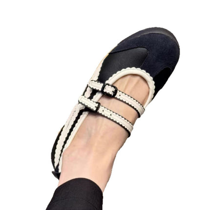 Sheepskin Edition ~ 2025 Ghost Family Japanese Style Ballet Shoes with Flat Bottom Women's Leather Girl's Style Mary Jane Shoes