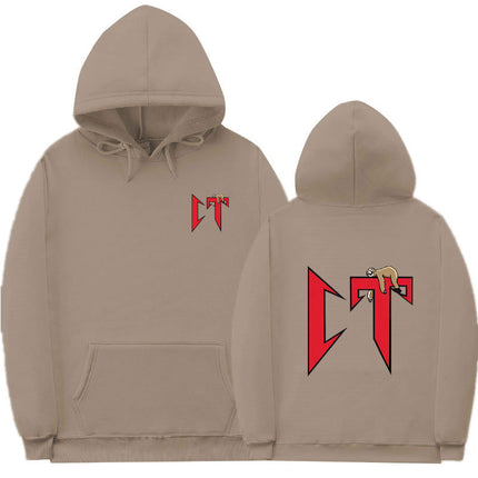 European Size Rib Bottom Fashion Printed Sweatshirt Loose Hoodie Men's and Women's Casual Sports Sweatshirt