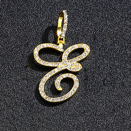 Foreign trade popular products full diamond hip hop jewelry grass letter pendant melon seed buckle Cuban chain accessories Amazon exclusive