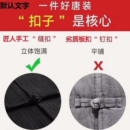 Hanfu Top Tang Suit Men's Long-sleeved Old Man's Clothes Men's Cotton Ancient Clothes Men's Middle-aged and Old Men's Best Man's Antique Men's Clothing