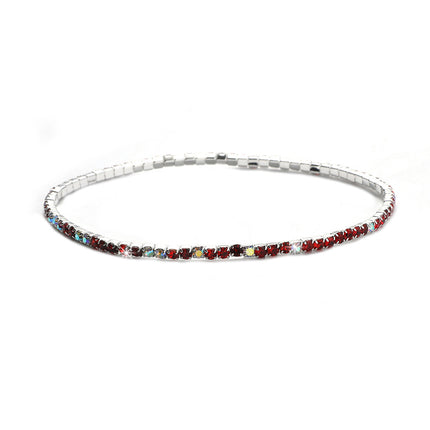 2.0mm Superfine Rhinestone Bracelet Stretch Bridal Bracelet Korean Style Single Row Flash Diamond Stretch Crystal Bracelet