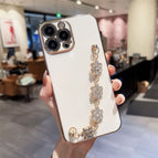 iphone  12PROMAX / Electroplated rhinestone bracelet (Athens White)