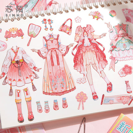 Xinmo girl new Chinese style dress-up sticker book cute princess character sticker book children little girl toy sticker