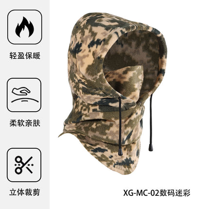 Cross-Border Autumn and Winter Warm and Windproof Cycling Sports Mask Polar Fleece Camouflage Warm Hunting Hood Ski Mask