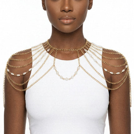 body chain jewelry European and American simple chain multi-layer shoulder chain body chain European and American exaggerated necklace