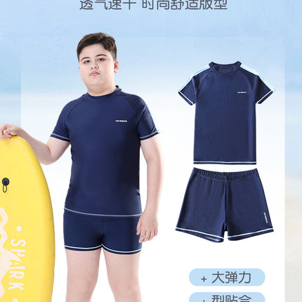 Cross-border Swimwear Children's Swimwear Foreign Trade Big Boys Split Swimwear Plus Fat Loose Quick-drying Fat Children