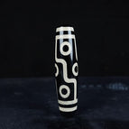 Agate nine eyes dzi beads [black and white] 15*58mm