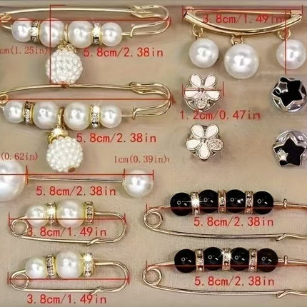 Imitation Pearl Pin suit Pants Waist Tight Artifact Pin Fixed Clothes Waist Change Small Artifact Anti-running Light Accessories