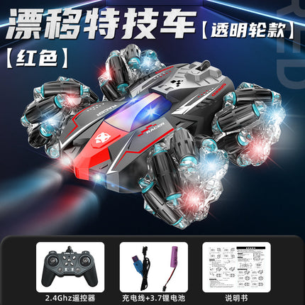 Cross-Border 2.4g Remote Control Car Gesture Sensor Stunt Car Music Light Rolling Double-Sided Car Boy Four-Wheel Drive Drift Car