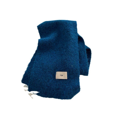 Korean-Korean Egg Standard Solid Color Explosions with Wool Scarf Winter Soft Waxy Knitted Warm Cold-proof Thickened Scarf