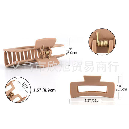 In-Stock Cross-Border Amazon 8-Piece Set 11cm Dragon Bone Square Hair Clip Abs Material Drop-Resistant Hairpin Hot-Selling Geometric