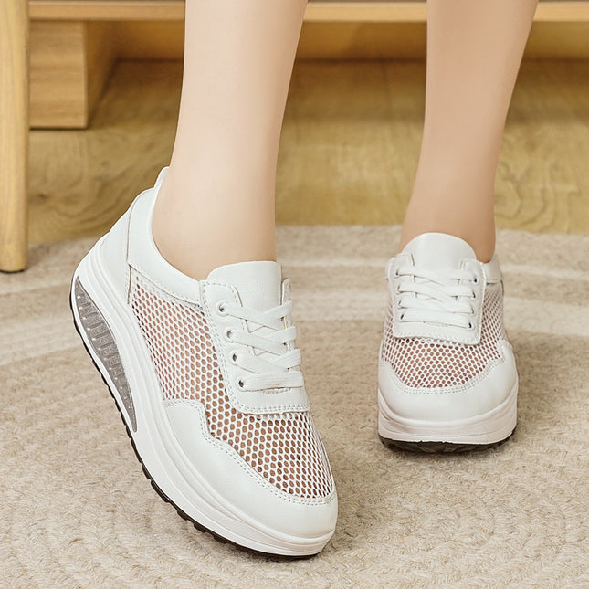Popular White Shoes for Women, Mother's Shoes, 2025 Spring & Fall New Rocking Shoes, Sports Shoes, Thick-Soled Casual Shoes, Breathable Shoes