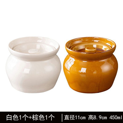 Ceramic Stew Pot for Stew in Water Household Bird's Nest Special Steaming Pot with Lid for One Person Soup Stew Pot Bowl Tucker Small Soup Pot