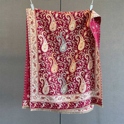 2025 New Autum Retro Fashion Cashew Flower Printed Scarf Warm and Cold Scarf Fashionable Multi-Functional Shawl