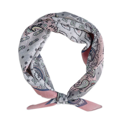 New Ethnic Style Cashew Flower Cotton and Linen Small Square Scarf 58X58 Breathable Retro Decorative Small Scarf Women's Scarf