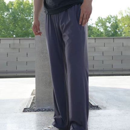 Summer New High-Elastic Drape Curved Knife Pants High-Waisted Casual Fitness Stretch Sports Long Pants Loose Versatile Men's Pants
