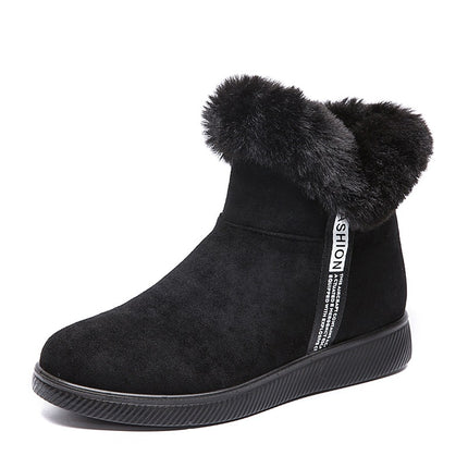 Large Size Snow Boots for Women, Fleece-Lined Warm Short Boots, Winter Thickened Cotton Shoes, Non-Slip Cloth Shoes, Mom Shoes, Winter Style