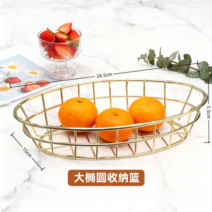 Iron Storage Basket Large Capacity Stainless Steel Basket Anti-rust Metal Fruit and Vegetable Dirty Clothes Storage Basket Iron Storage Basket